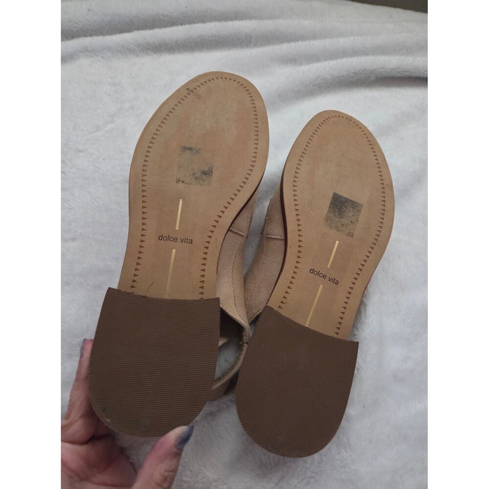 Dolce Vita Beige Suede Slingback Mules - Picture 4 of 6